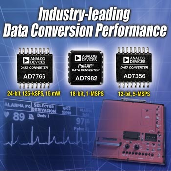 為增進(jìn)工業(yè)、醫(yī)學(xué)和儀器系統(tǒng)性能ADI公司提高精密ADC的性能水平
