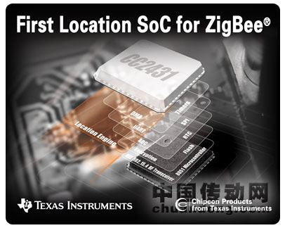 德州儀器針對 ZigBee&reg; 無線傳感器網(wǎng)絡(luò)推出業(yè)界首款定位檢測片上系統(tǒng)
