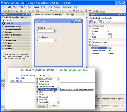 丹納赫傳動推出MPX運動庫，提供快速、直接Visual Basic編程