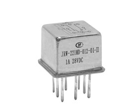 宏發(fā)電聲 TO-5有線圈瞬態(tài)抑制兩組轉(zhuǎn)換觸點密封電磁繼電器JRW-221MD