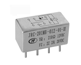 1/5晶體罩有線圈瞬態(tài)抑制兩組轉(zhuǎn)換觸點密封電磁繼電器JRC-201MB