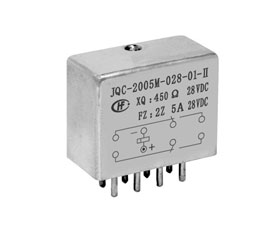 宏發(fā)電聲 1/5立方英寸兩組轉(zhuǎn)換觸點密封電磁繼電器JQC-2005M