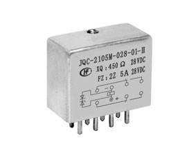 1/5立方英寸有瞬態(tài)抑制兩組轉(zhuǎn)換觸點密封電磁繼電器 JQC-2105M