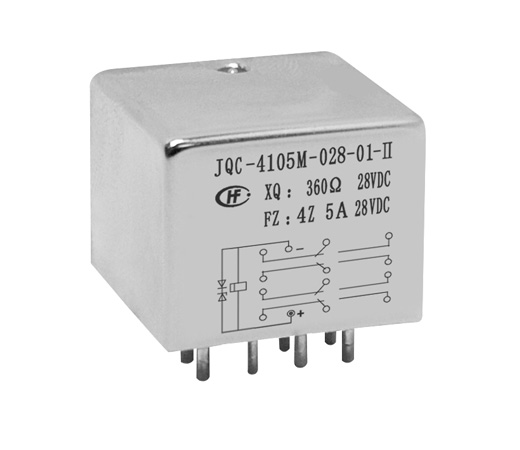 2/5立方英寸有瞬態(tài)抑制四組轉換觸點密封電磁繼電器JQC-4105M