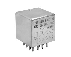 宏發(fā)電聲 1立方英寸有瞬態(tài)抑制四組轉換觸點密封電磁繼電器JQX-4110M