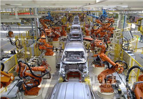 哈弗H6身邊的ABB機(jī)器人